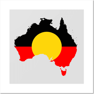 Aboriginal Flag - Australia Map Posters and Art